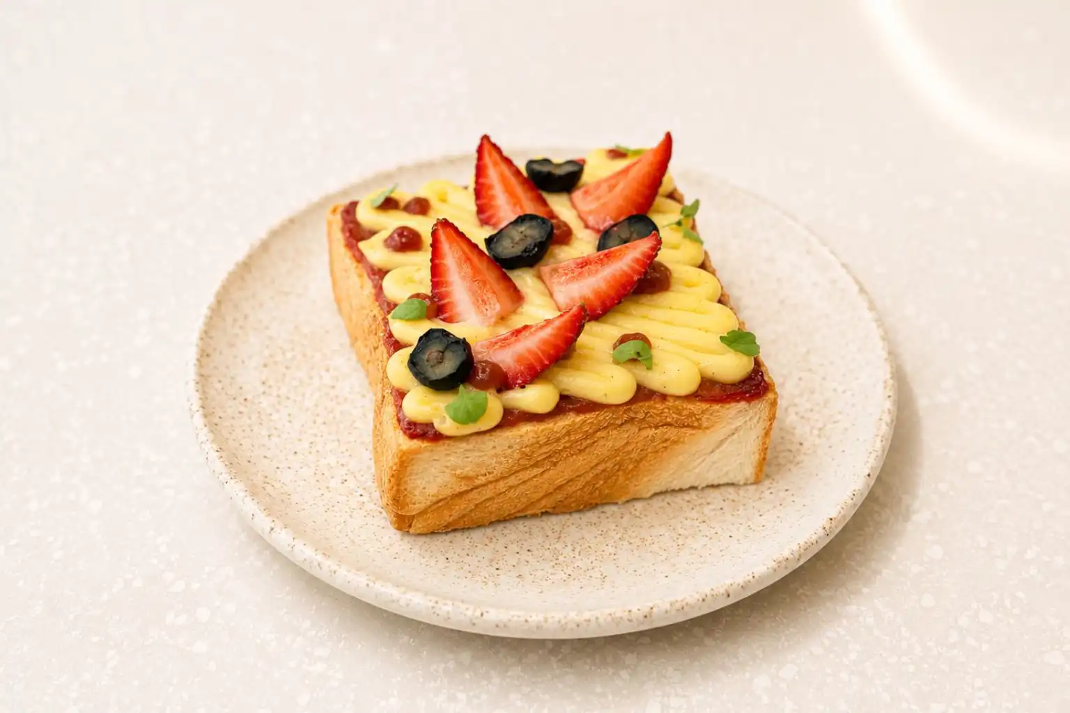 Croissant Toast – Confit Berry, Custard & Berry