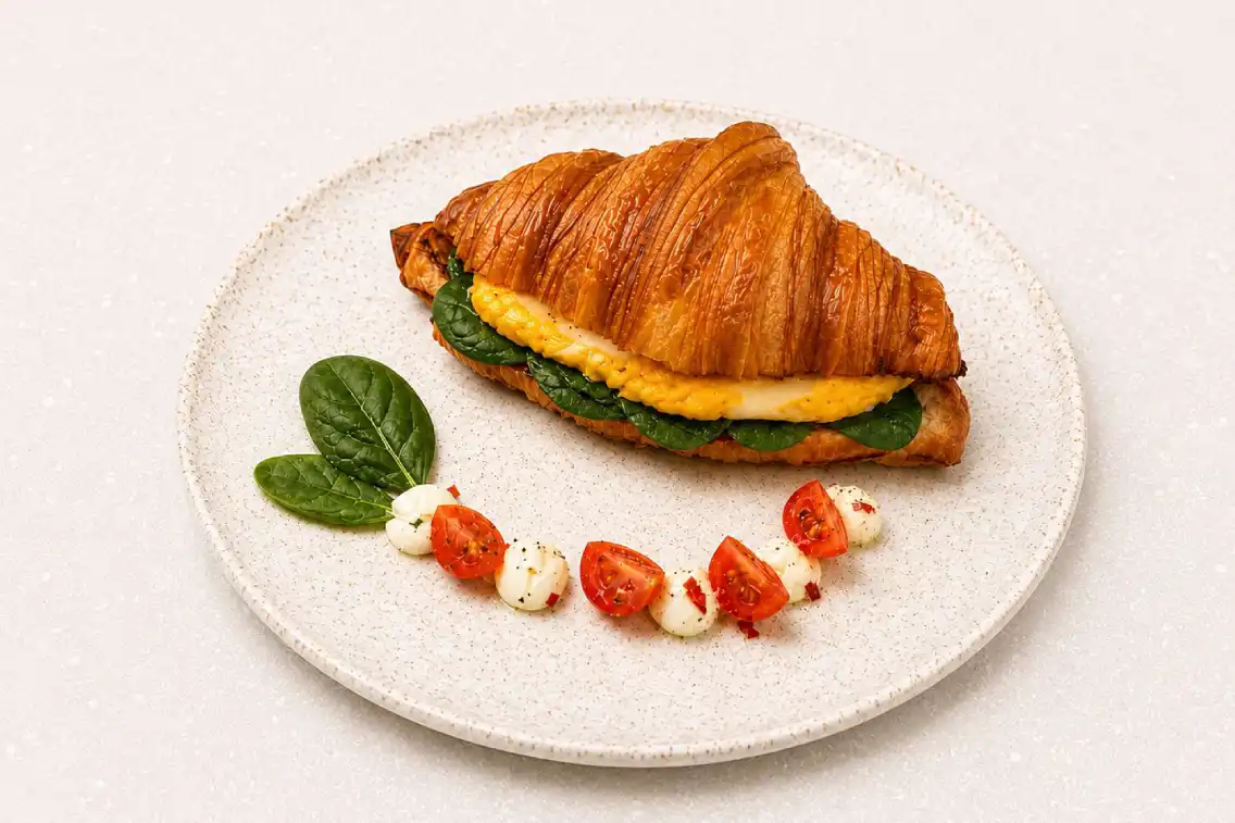 Spinach and Scrambled Croissant