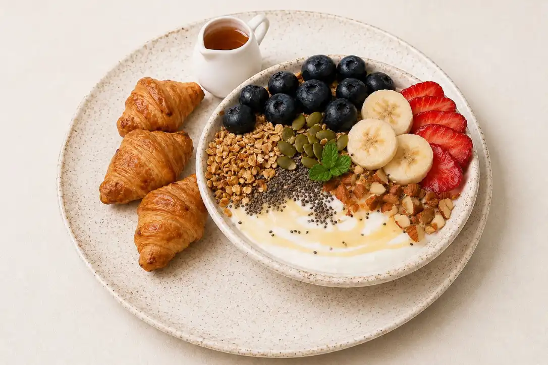 Yoghurt Granola & Croissant Plate